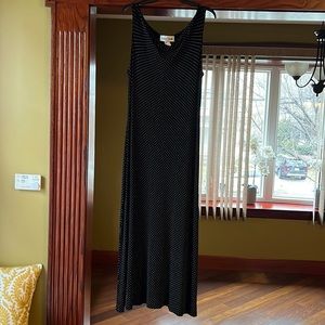 Beautiful long black dress with white polkadots size 12